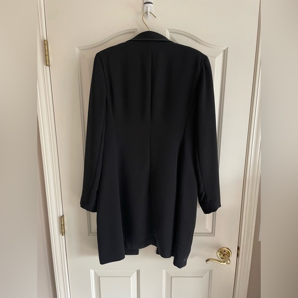 Maison Scotch & Soda Love long Black Blazer with crepe tie front shawl collar. - Picture 3 of 9